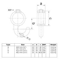Doos Kapstokhaak - zwart-A / 21,3 mm (200 stuks)